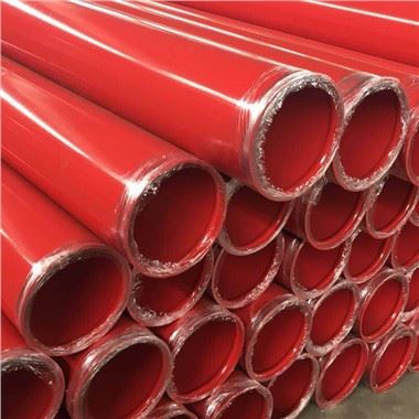 ASTM A795 sarkanās krāsas tērauda caurule ar rievotiem galiem
